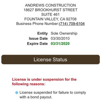 Andrews Construction - business information on the phone - General Contractors Near Me - Fountain Valley, California Andrews Construction - business information on the phone - General Contractors Near Me - Fountain Valley, California