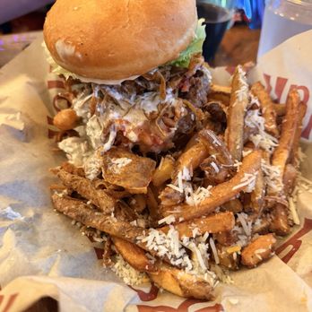 Yak's on the 5 - Jalapeño Bacon Burger with an upgrade of Garlic Parmesan. - Burgers Near Me - Dunsmuir, California