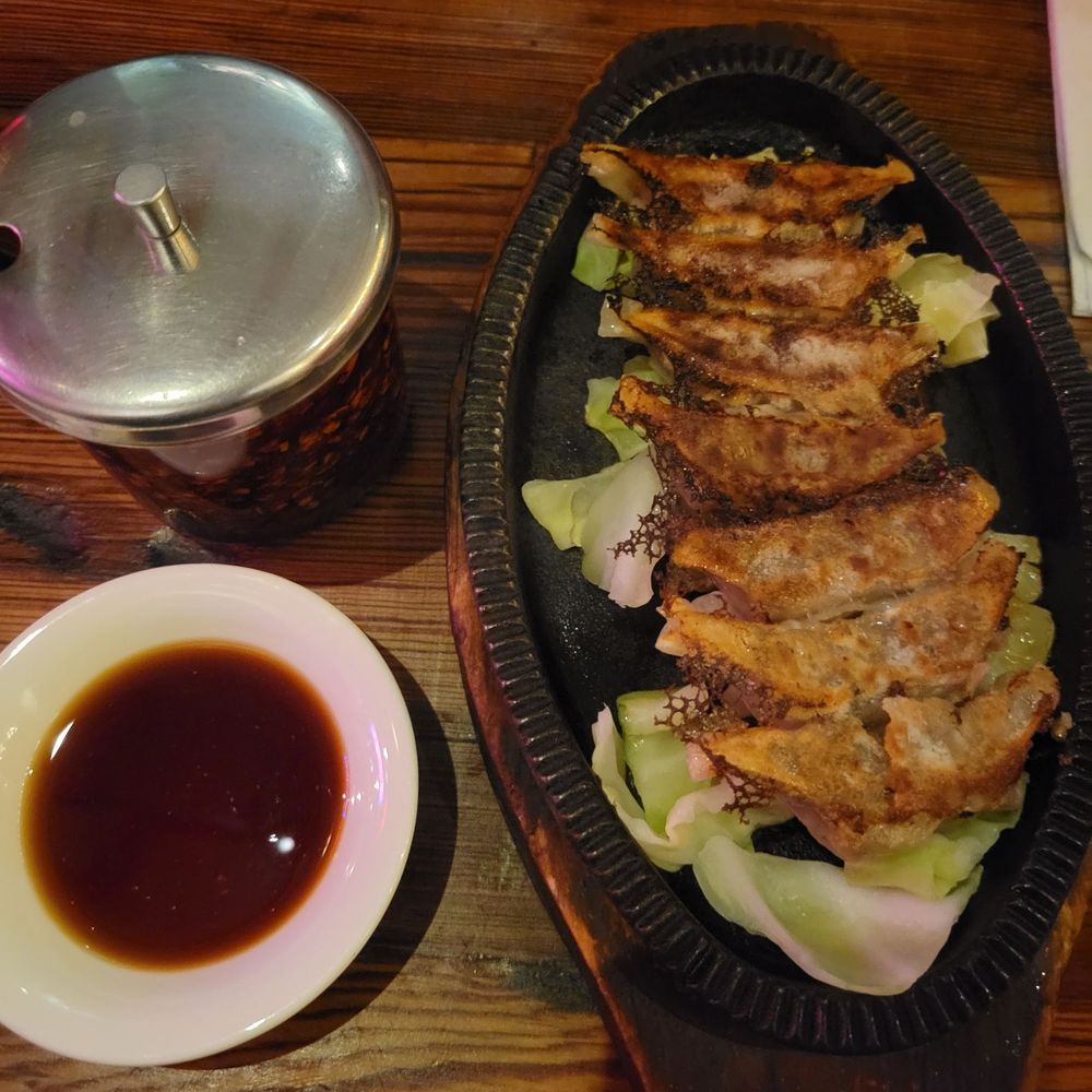 Nakamura - Chicken Gyoza and sauces - Ramen Near Me - New York, New York Nakamura - Chicken Gyoza and sauces - Ramen Near Me - New York, New York