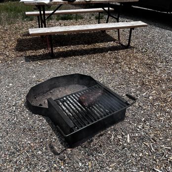 Elk Creek Campground - Grilling at site 32 - firewood dropped off by campground Staff, Thanks Nick! - Campgrounds Near Me - New Castle, Colorado