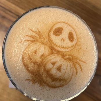 Pats Select Pizza & Grill - Halloween foam art on the espresso martini - Pizza Near Me - Warrington, Pennsylvania Pats Select Pizza & Grill - Halloween foam art on the espresso martini - Pizza Near Me - Warrington, Pennsylvania