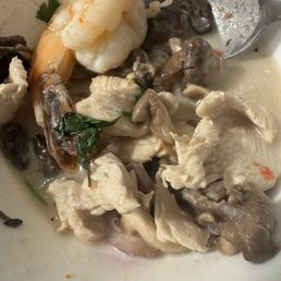 Paid extra $7.00 bucks to add shrimp to our Tom Kha and it was not worth it Paid extra $7.00 bucks to add shrimp to our Tom Kha and it was not worth it