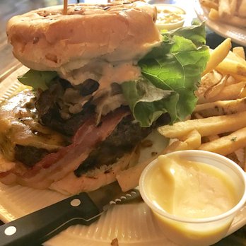 Wharf Hill Brewing - Love a burger that needs sticks to hold it in place - Bars Near Me - Smithfield, Virginia Wharf Hill Brewing - Love a burger that needs sticks to hold it in place - Bars Near Me - Smithfield, Virginia