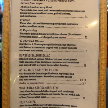 Veselka - special edition/seasonal menu - Ukrainian Near Me - New York, New York