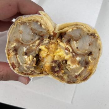 Corner Cottage - Breakfast burrito, bacon . Too much potato - American Near Me - Burbank, California Corner Cottage - Breakfast burrito, bacon . Too much potato - American Near Me - Burbank, California