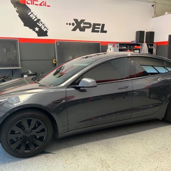 Socal Tint Shop - 2021 Tesla Model 3 with Ceramic XR Plus. 55% Windshield, 15% Front Doors, 5% Rear Doors and 5% Rear Windshield - Car Window Tinting Near Me - Riverside, California