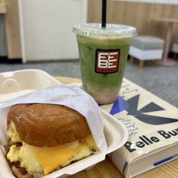 Breakfast Sandwich $11 + $2 bacon. Matcha & Red Bean $7 Breakfast Sandwich $11 + $2 bacon. Matcha & Red Bean $7