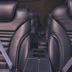 Landline DIA Airport Shuttle - Close up of premium shuttle seats