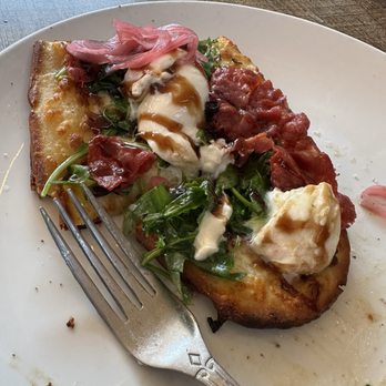 1886 Brewing - Gabagool burrata flatbread pizza with crispy capicola - Brewpubs Near Me - Orange, California