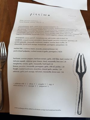 Menu photo 1 Piccino Restaurant San Francisco, CA