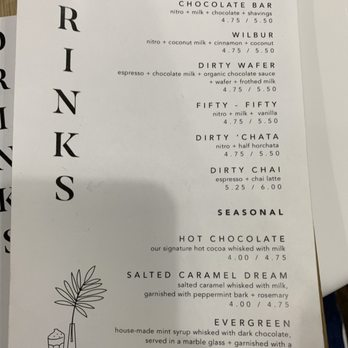 The Nitro Bar- Providence - 3/23/19 Drinks Menu 3 - Coffee & Tea Near Me - Providence, Rhode Island