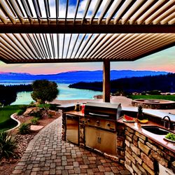 Equinox Outdoor Concepts - Equinox Louvered Roof 145 MPH wind rating, Open up to let sun in close to keep rain out. Gutter system channels rain water away.