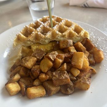 At The Corner - Wafflewich with potatoes - Salad Near Me - Little Rock, Arkansas At The Corner - Wafflewich with potatoes - Salad Near Me - Little Rock, Arkansas