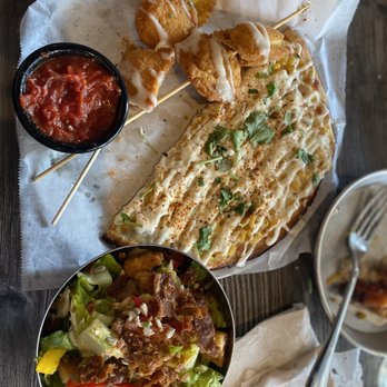 Flappy's Pizza - Colonel pizza, fried ravioli and a salad. - Pizza Near Me - Sonora, California