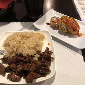Sushi X - Beef and fried rice with dynamite roll - Japanese Near Me - Jacksonville, Florida