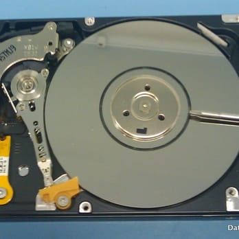 Data Savers - From inside the clean room: laptop hard drive with media damage. - Data Recovery Near Me - Atlanta, Georgia