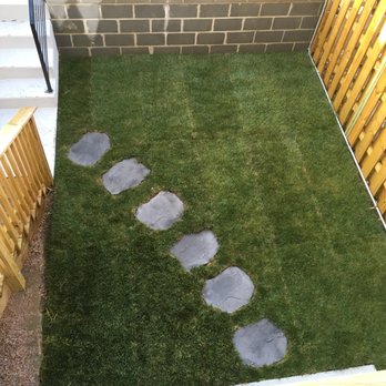District Landscapes - Another pic from the Day 1. It already looks great and like the grass and stones have been there for ages. Can't wait to see it in a month. - Landscaping Near Me