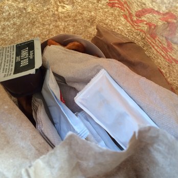 Arby's - Inside the bag. Condiments and napkins securing the good stuff - Fast Food Near Me - Houston, Texas