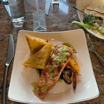 Blue Water - Salmon, polenta & veggies - Seafood Near Me - Grand Rapids, Michigan Blue Water - Salmon, polenta & veggies - Seafood Near Me - Grand Rapids, Michigan