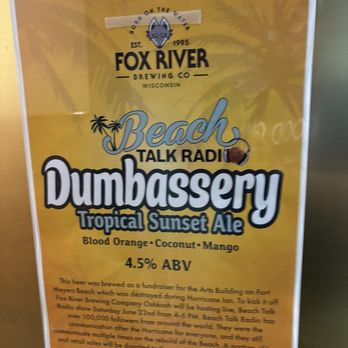 Fox River Brewing - One of their own brews! - Sports Bars Near Me - Oshkosh, Wisconsin