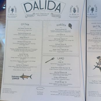 Dalida - Menu - Mediterranean Near Me - San Francisco, California