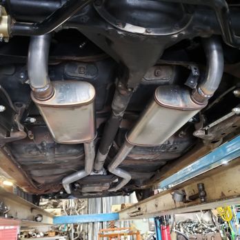 Dick's Muffler Shop & Trailer Hitches - Exhaust system from Mufflers, over the Rear Axle and Sway Bar. - Auto Repair Near Me - Fairfield, California Dick's Muffler Shop & Trailer Hitches - Exhaust system from Mufflers, over the Rear Axle and Sway Bar. - Auto Repair Near Me - Fairfield, California