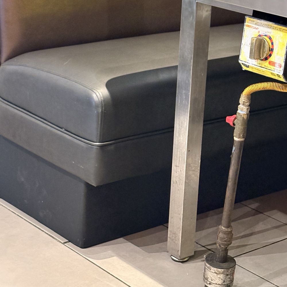Chubby Skewers - Booth is too tight. Table legs blocking you from getting in. - Barbeque Near Me - Mesa, Arizona Chubby Skewers - Booth is too tight. Table legs blocking you from getting in. - Barbeque Near Me - Mesa, Arizona