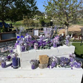 B&L Specialty Catering - Candy Bar with a purple theme. - Caterers Near Me B&L Specialty Catering - Candy Bar with a purple theme. - Caterers Near Me