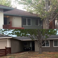 All Seasons Roofing - Before and after. (With a little painting face lift to go with it)