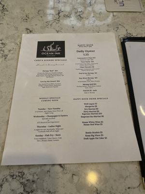 Menu photo 5 Ocean Ink Tampa, FL