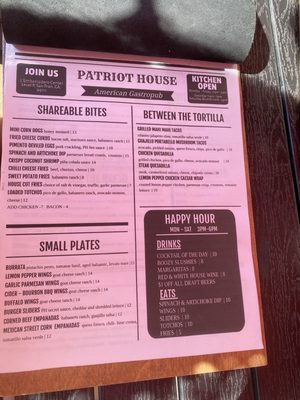 Menu photo 5 Patriot House San Francisco, CA