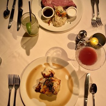 Chart House - Prime Rib and Chilean Sea Bass with pomegranate lemon drop and mojito. - Seafood Near Me - Monterey, California