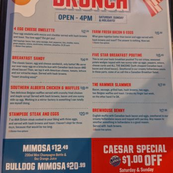 The Canadian Brewhouse - Brunch menu - Sports Bars Near Me - Edmonton, Alberta