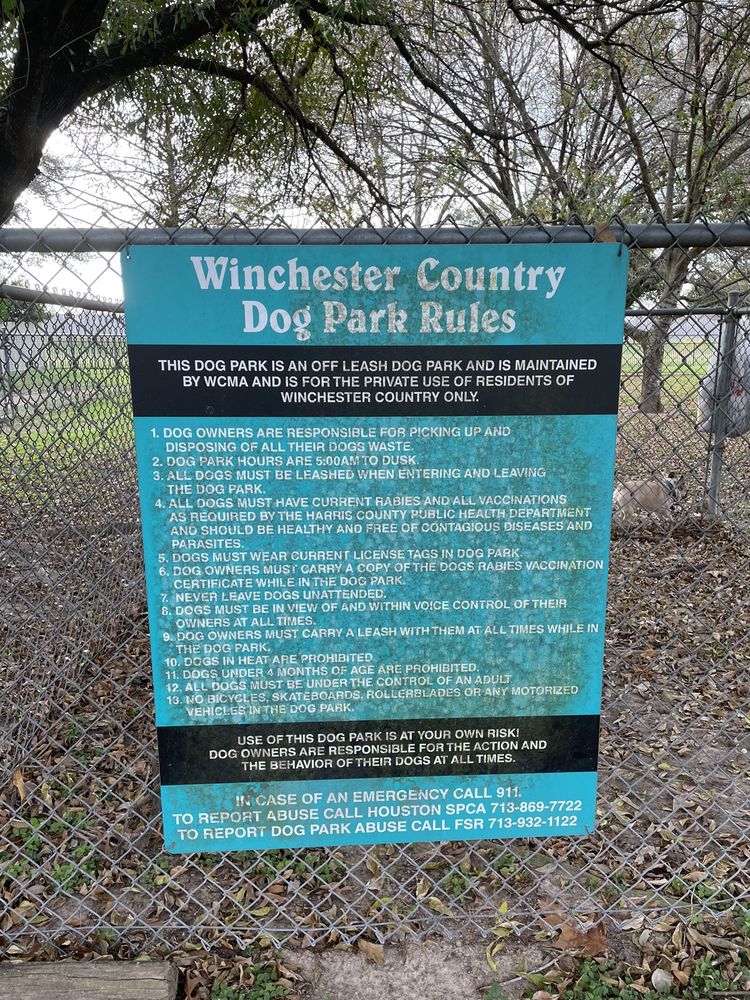 WINCHESTER COUNTRY DOG PARK 9579 Round Up Ln, Houston, Texas Dog