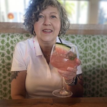 California Pizza Kitchen - Me having a summer sangria with fresh watermelon slice on top - Pizza Near Me - Sarasota, Florida California Pizza Kitchen - Me having a summer sangria with fresh watermelon slice on top - Pizza Near Me - Sarasota, Florida