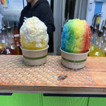 JoJo's Shave Ice - Jojo's Shave Ice - Coconut Pineapple and Rainbow - Shaved Ice Near Me - Hanalei, Hawaii