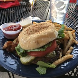 Bacon cheeseburger - little overcooked but fries were great Bacon cheeseburger - little overcooked but fries were great
