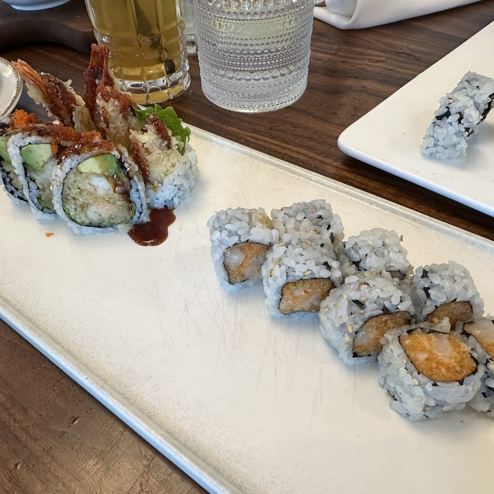 At The Rooftop - Scallop cut roll and shrimp tempura. - Cocktail Bars Near Me - Canton, Connecticut
