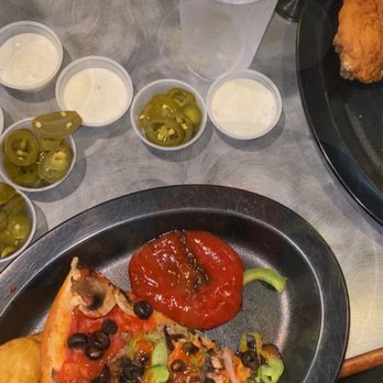 Shakey's Pizza Parlor - Veggie pizza with no cheese and a side of ketchup - Pizza Near Me - Alhambra, California Shakey's Pizza Parlor - Veggie pizza with no cheese and a side of ketchup - Pizza Near Me - Alhambra, California