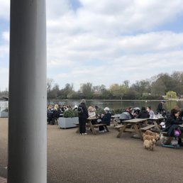 Outdoor patio and lakefront seating