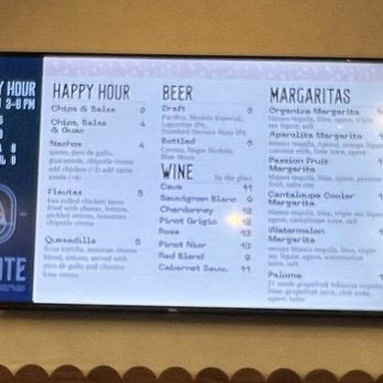 Cenote - Menu one. - Mexican Near Me - San Francisco, California