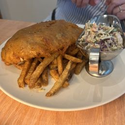Fish and chips with slaw $18 Fish and chips with slaw $18