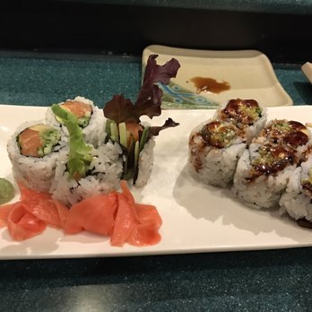 Billy Tse Restaurant - Boston Maki on left (two eaten) and Unagi (eel) maki on right. - Sushi Bars Near Me - Boston, Massachusetts