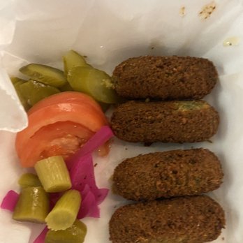 Pita Fresh Express - Falafel (6) (we couldn't resist and ate 2 before we took the picture) - Mediterranean Near Me - Brandon, Florida