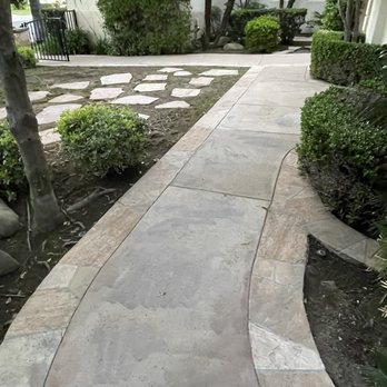 Nick's Window Cleaning And Services - Front walk after power washing.  Looks like new! - Window Washing Near Me