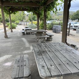 Grapevine covered picnic area Grapevine covered picnic area