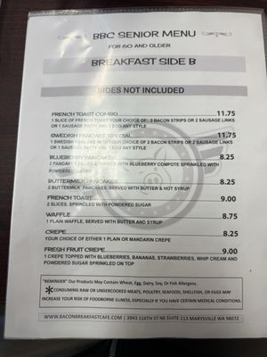 Menu photo 2 Bacon Breakfast Cafe Marysville, WA
