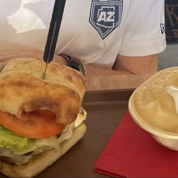 Calexico Chicken Sandwich and house made applesauce