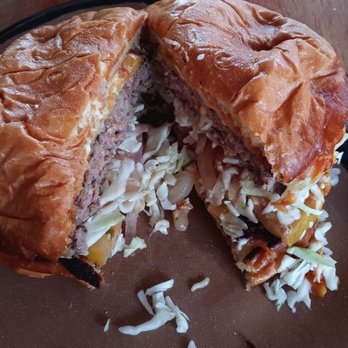 Big Kahuna's - Big kahuna Burger. I made the mistake of cutting it in half before taking the picture it was nearly as big as the plate it was served on! - Hawaiian Near Me - Imperial Beach, California
