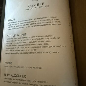 Camber - Bar menu - Cocktail Bars Near Me - South San Francisco, California Camber - Bar menu - Cocktail Bars Near Me - South San Francisco, California